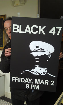 Hammy holding the Knickerbocker Cafe poster.