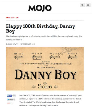 Happy 100th Birthday, Danny Boy | MOJO | 11/29/2013