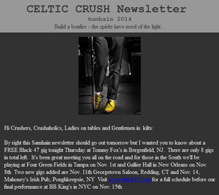 10/30/2014 Celtic Crush Samhain Newsletter